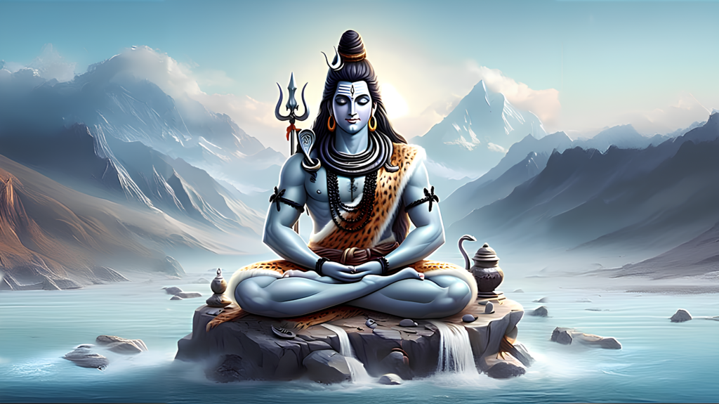 Lord Shiva meditating